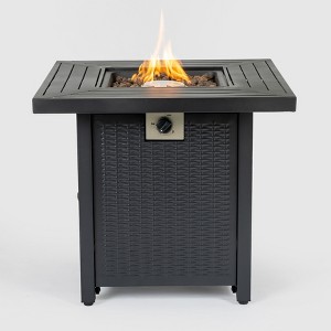 Gulches 28" Square Propane Fire Pit Table - 50,000 BTU Iron Construction, SGS Certified, Adjustable Flame, Waterproof Cover, Multi-Functional - 1 of 4