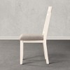 Roundhill Furniture Fasena Solid Wood Slat Back Upholstered Dining Chairs, Off White, Set of 2 - 4 of 4
