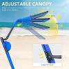 DoCred Folding Beach Chair with Canopy & Wheels, Reclining Lounge Chair Cart for Camping, Tailgates & Fishing - 4 of 4
