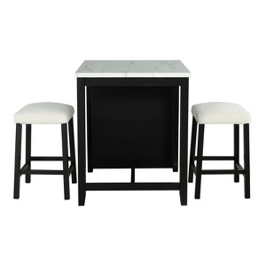 Aukfa 3-Piece Farmhouse Counter Height Dining Set, Wood Kitchen Dining Table Set for Small Places - 1 of 4