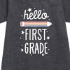 - Instant Message - Hello First Grade Graphic Short Sleeve Fleece Dress - 2 of 4