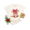 Simply Sage Market Women's Coquette Cowgirl Christmas Boots Short Sleeve Garment Dyed Tee - 3 of 4