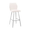 White Faux Leather and Brushed Stainless Steel 30" Bar Stool - 2 of 4