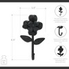 Cheung's Mythra Black Flower Cast Iron Wall Hook - 3 of 4