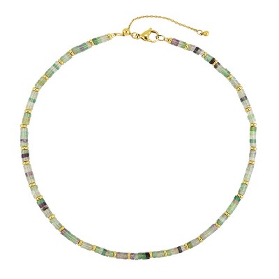 Slate by Rebl Natural Stone Beads Necklace  Stainless Steel
