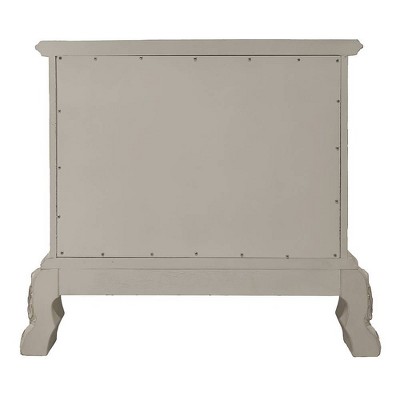 Dresden II Bone White 2-Drawer Ornate Nightstand