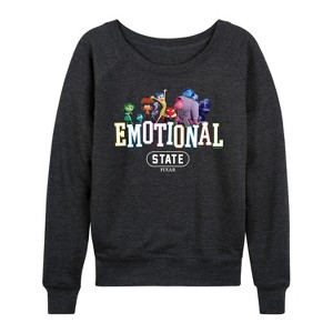Women's - Inside Out 2 - Emotional State Lightweight French Terry Wide Neck Long Sleeve Shirt - 1 of 4
