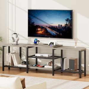 Nasitip TV Stand for TVs up to 75 Inches,66.9" Corner Entertainment Center with 3-Tier Open Storage Shelves,Gray - 1 of 4