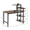 Costway Computer Desk Writing Study Table with Storage Shelves Home Office Rustic Brown - 2 of 4
