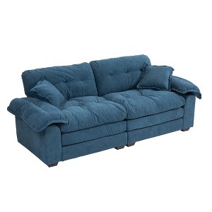 TiramisuBest 84" Chenille Sofa Small Sofa Loveseat Deep Seat Sofa Couch with 2 Throw Pillows & Memory Foam for Living Room Apartment Office - 1 of 4