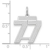 Black Bow Jewelry 14k White Gold, Jersey Collection, Medium Number 77 Pendant - 2 of 3