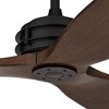 62" Casa Vieja Modern Industrial 3 Blade Indoor Outdoor Ceiling Fan with Remote Control Matte Black Dark Walnut Wood Damp Rated for Patio Exterior - 3 of 4
