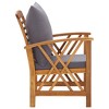 vidaXL Solid Acacia Wood Patio Chairs with Dark Gray Cushions, Wooden Garden Seating for Outdoor Spaces, 2 pcs, Elegant Slatted Design - 4 of 4