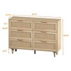 TIRAMISUBEST 43.31" Rattan Storage Cabinet with 6 Drawers - Natural Woven Mobile Dresser for Bedroom & Living Room - 2 of 4