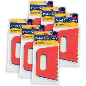 Creativity Street® Paint Scrapers, Assorted 4 Patterns, 5" Wide, 4 Per Pack, 6 Packs - 1 of 4