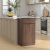 Chic Crate 10 Gal Tilt‑Out Trash Can Cabinet – Woodgrain Wave Textured Pull‑Out Bin, Walnut Finish Kitchen Organizer - 2 of 4