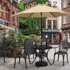 Yaheetech  Set of 2 Outdoor Patio Bistro Chairs Metal Chairs with Armrests Bronze - 3 of 4