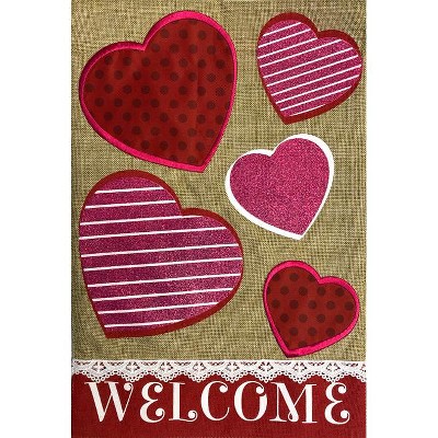  Briarwood Lane Valentine's Wreath Hearts Garden Flag Plaid  Holiday 12.5 x 18 : Patio, Lawn & Garden