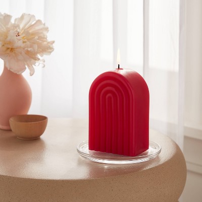 Rainbow Shaped Dark Pink Pillar Candle - Opalhouse&#8482;