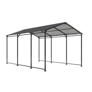 COWLOWN Gray 10x15 FT Heavy Duty Metal Carport with Galvanized Steel Roof & Frame - Outdoor Storage Shed for Car, Boat, and Truck - 1 of 4