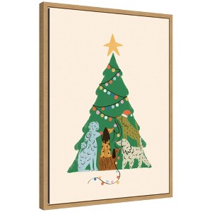 Kate & Laurel All Things Decor Sylvie Framed Canvas Dogmas by Aislinn Simmonds Duchess Plum - 1 of 4