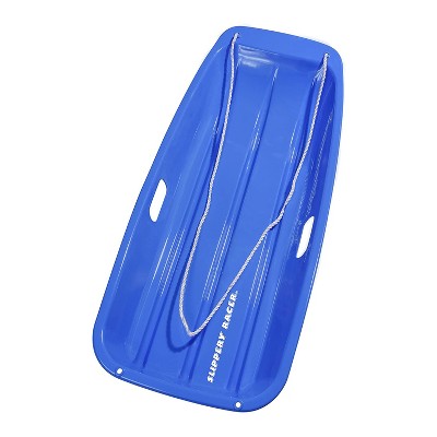 Slippery Racer Downhill Sprinter Flexible Kids Toddler Plastic Cold-Resistant  Toboggan Snow Sled with Pull Rope and Handles, Blue