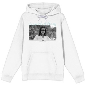 White Lotus Harper Miller I'm Gonna Be The Life Of The Party Long Sleeve White Adult Hooded Sweatshirt - 1 of 3