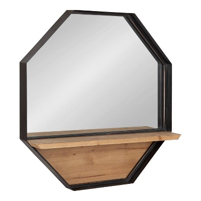 24" x 24" Owing Functional Wall Mirror Brown - Kate & Laurel All Things Decor