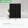 Aoibox Boho Farmhouse Shower Curtain, Black Fabric Tufted Chevron Striped Textured Tassel Water Repellent Minimalist Ruffled Cloth with Hooks - 4 of 4