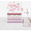 Bacati - Jungle Safari Girls Lilac/Coral Muslin 6 pc Crib Bedding Set with Crib Musical Mobile - 2 of 4