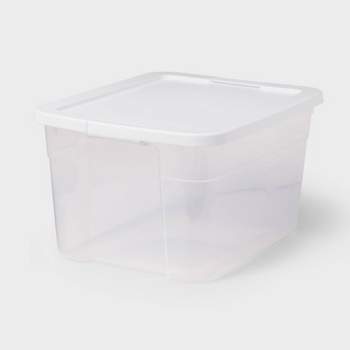 66qt Clear Latching Storage Box Off-White - Brightroom™