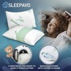 Sleepavo Memory Foam Pillows Queen Size Set of 2 - Cooling Bed Pillows for Sleeping - Back, Stomach, Side Sleeper Firm, Comfy Cool Shredded - 2 Pack - 4 of 4