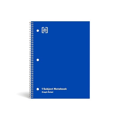 Staples 1-Subject Notebook 8" x 10.5" Graph Ruled 70 Sheets Blue (23985B) 132712