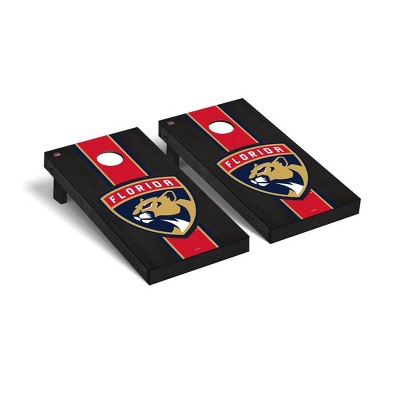 NHL Florida Panthers Premium Cornhole Board Onyx Stained Stripe Version