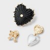 Bow and Heart Drop Pin 3pc Set - Universal Thread™ Gold - 2 of 2