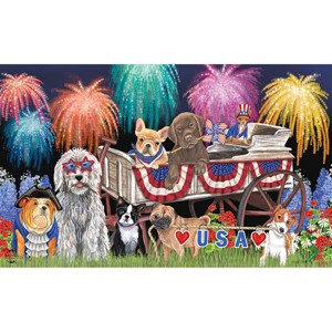 Briarwood Lane Summer Doormat 30x18 Indoor Outdoor Patriotic Pups Fourth of July For Summer Doormat - 1 of 4