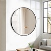 Lirago Black Round Aluminum Alloy Framed Mirror with Tempered Glass 31"W x 31"H x 1.1"D - 3 of 4