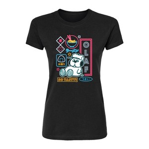Women's - Peanuts - Neon Olaf Fitted Graphic T-Shirt - 1 of 4