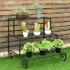 SKONYON 3-Tier Metal Garden Shelf for Outdoor Plant Display & Storage - 3 of 3