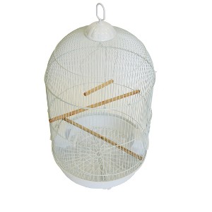 YML A1564 Bar Spacing Round Bird Cage White Small - 1 of 1