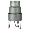 Gulches Set of 3 Huxley Metal Decorative Pots - 2 of 4