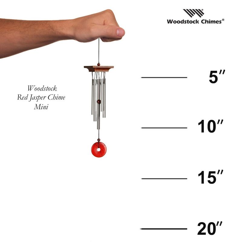 Woodstock Windchimes Red Jasper Chime Mini, Wind Chimes For Outside, Wind Chimes For Garden, Patio, and Outdoor Décor, 13"L, 5 of 9