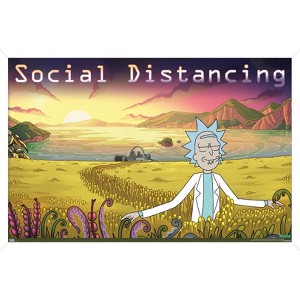 Trends International Rick And Morty - Social Distancing Framed Wall Poster Prints - 1 of 4