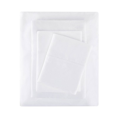 Luxurious Full White Cotton Tencel Sheet Set with Pillowcases