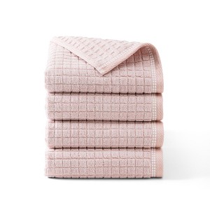 TOWN & COUNTRY EVERYDAY 4-Piece Textured Windowpane Hand Towel Set - 1 of 4