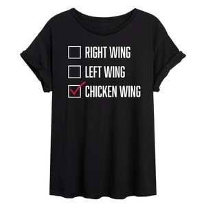 Women's - Instant Message - Chicken Wing Ballot Oversized Graphic T-Shirt - 1 of 4