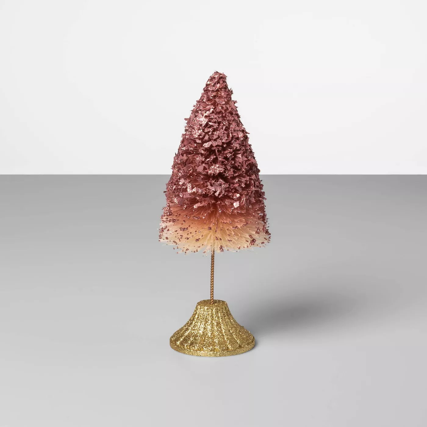 9.5" x 4" Bottle Brush Christmas Tree Pink/Gold - Opalhouse™