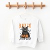 Black Cat Social Club Pumpkin - Toddler Graphic Sweatshirt and Youth Graphic Sweatshirt - 2 of 3