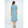 WEST K Womens Alexandria Elbow Puff Sleeve Full-Wrap A-Line Midi Dress - 4 of 4