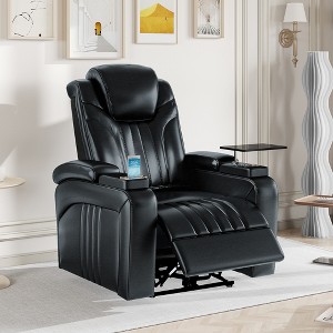 Power Recliner with Power Adjustable Headrest, Charging Device, USB Port, Storage Arms, Cup Holder and Swivel Tray, 4W-ModernLuxe - 1 of 4